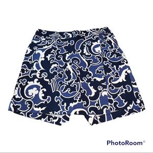 Talbots Blue and White Paisley Skort Size 10